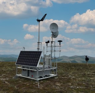 Hybrid-energy module deployed near Council, AK for year-round power, data acquisition, and satellite communications.